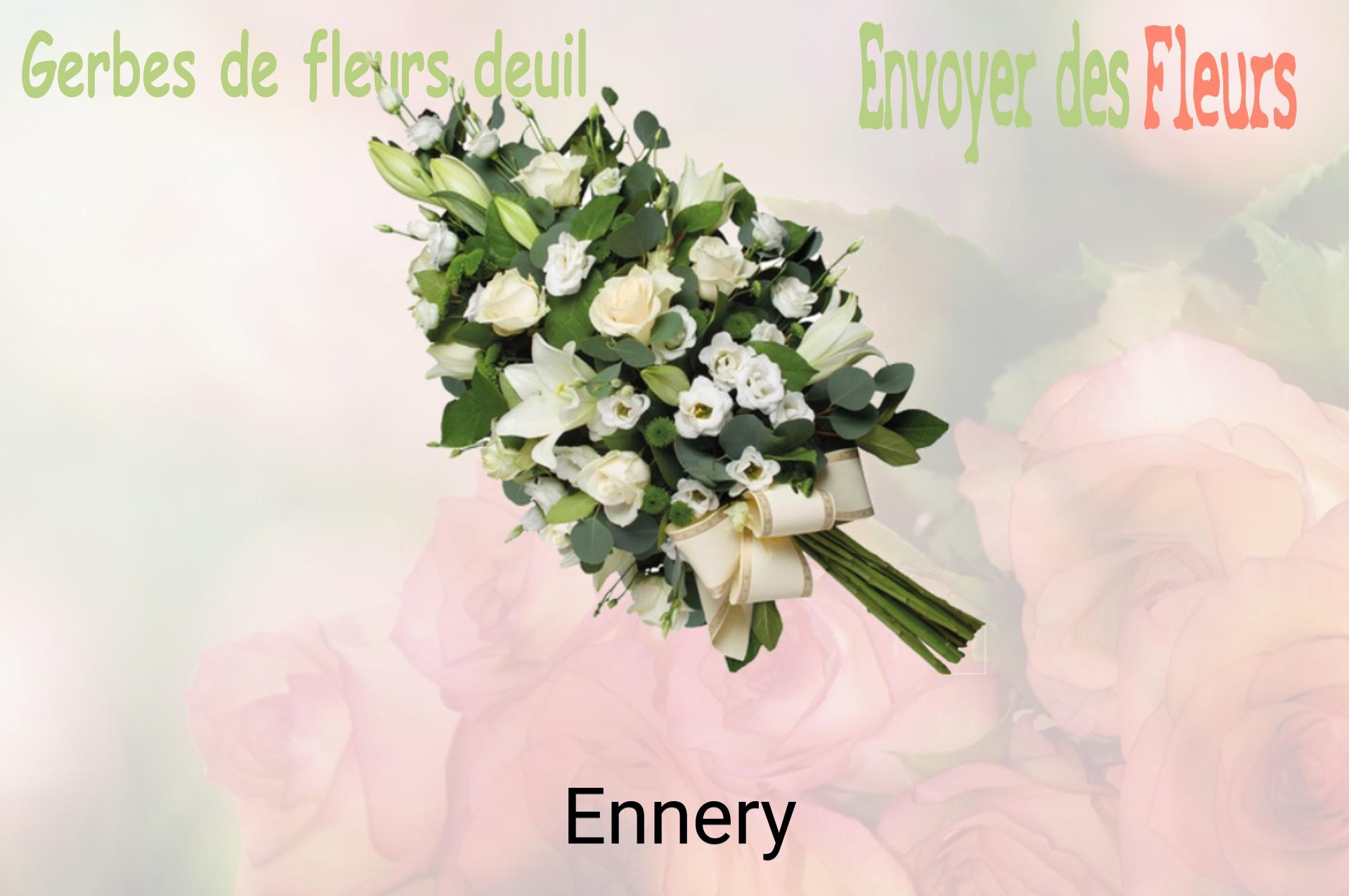 Gerbe de fleurs de deuil livrée à Ennery